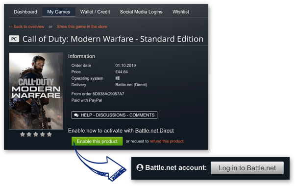 Activations » Activation with Battle.net Direct
